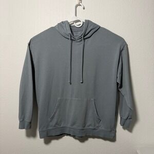 Cotton On Mens Relaxed Pullover Hoodie Blue Gray Cotton Blend Size S